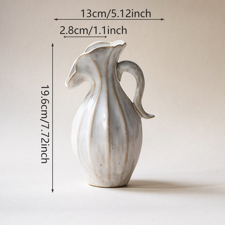 Handmade ceramic rough edge decorative jug vase