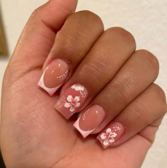 Floral Acrylic Nail Art Design Kalsten