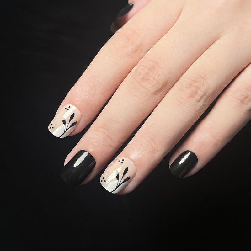 Artistic Floral and Glitter Press-On Nails Kalsten