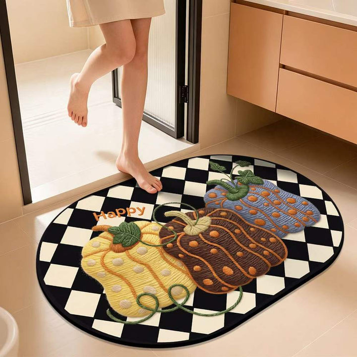 Pumpkin-Themed Decorative Bath Mat Kalsten