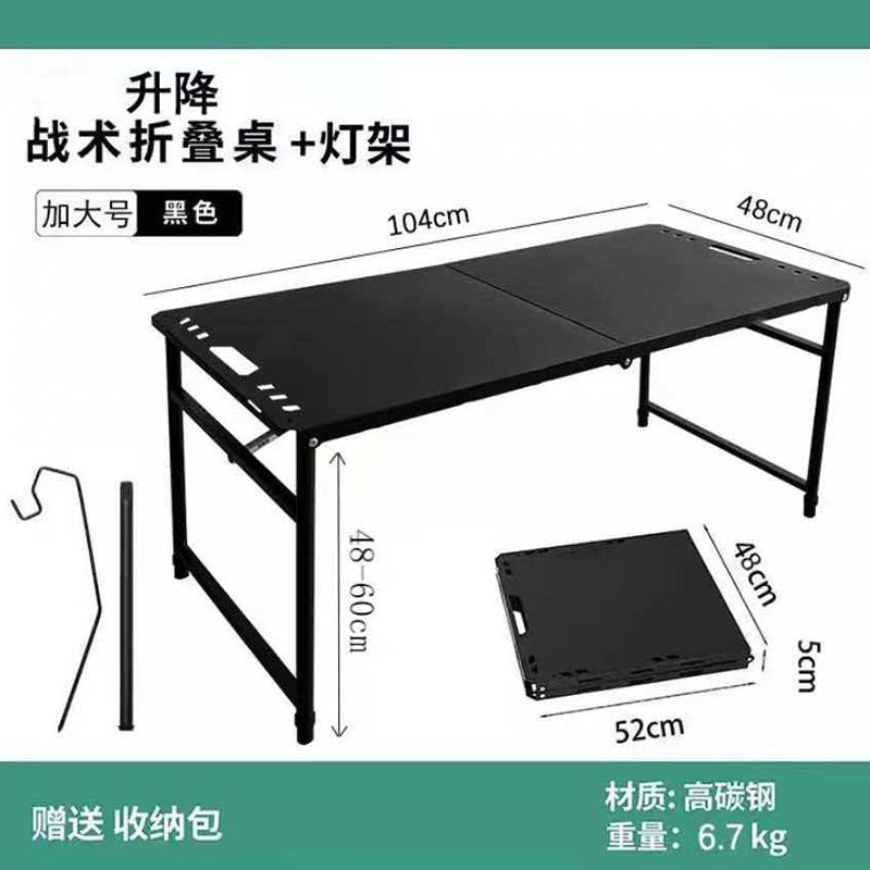 Height-adjustable Folding Table With Sturdy Steel Frame Kalsten