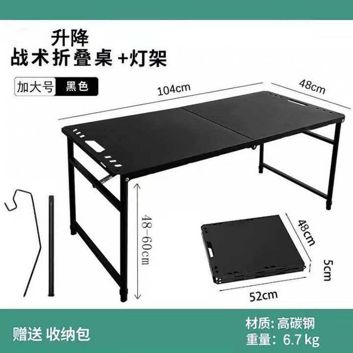 Height-adjustable Folding Table With Sturdy Steel Frame Kalsten