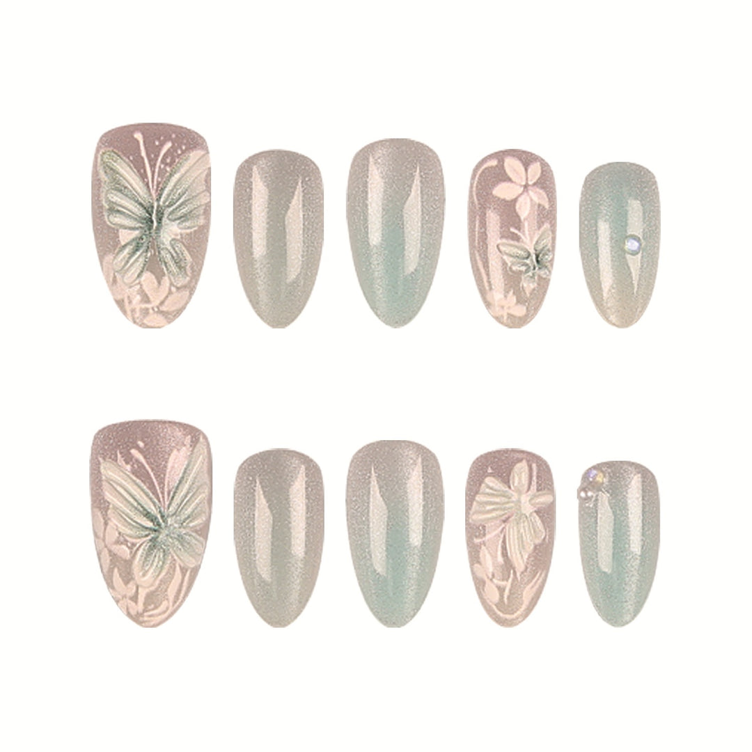 Artistic Butterfly Nail Tips