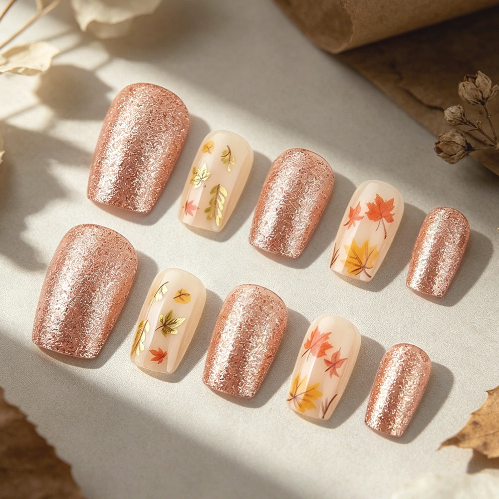 Artistic Autumn-Themed Press-On Nails Kalsten