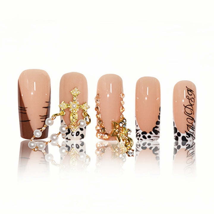 Decorative Long Press-On Nail Enhancements Kalsten