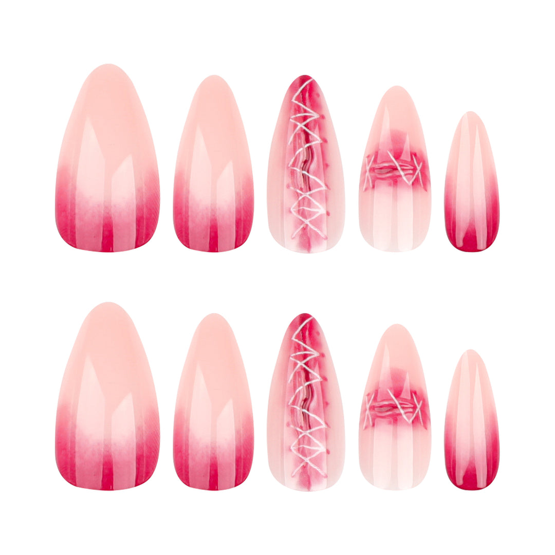 Artful Nail Extensions in Elegant Ombre Style with Art Motif Kalsten