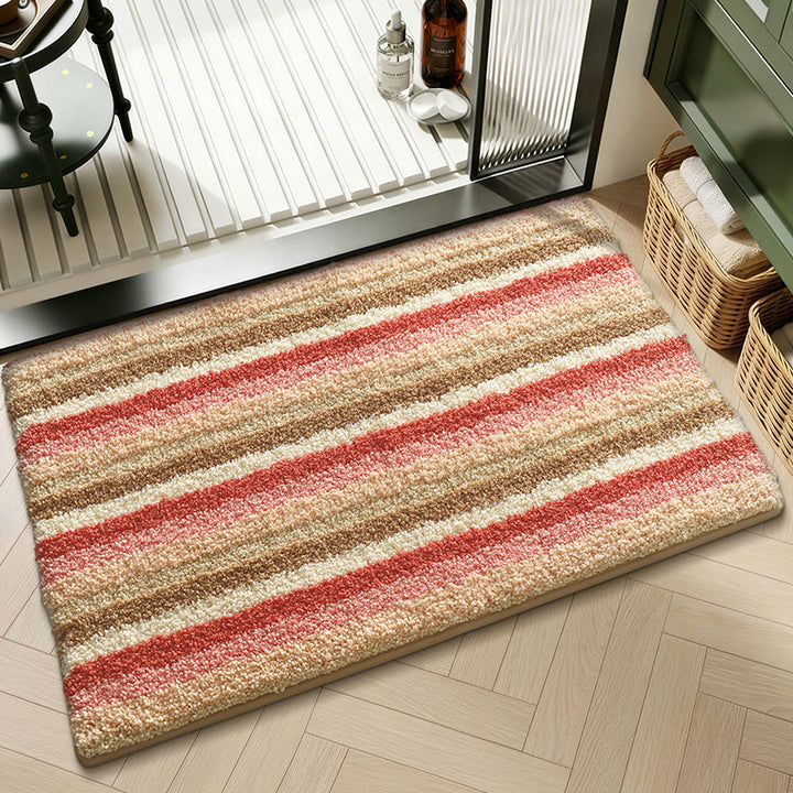 Plush Textured Zigzag Bath Mat Kalsten