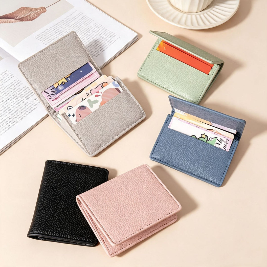 Textured Leather Credit Card Holder