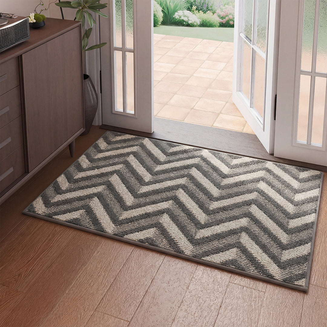 Textured Geometric Doormat Kalsten