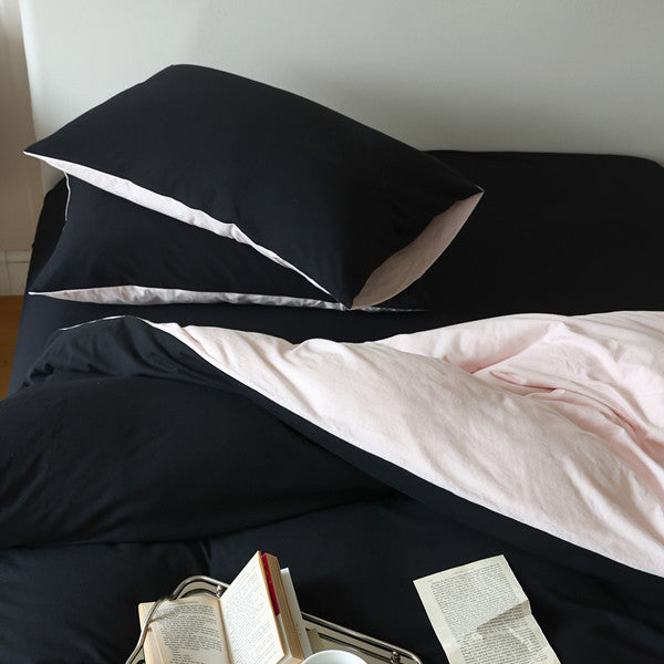 Reversible bedding set made of cotton-linen with skin-friendly, breathable structure