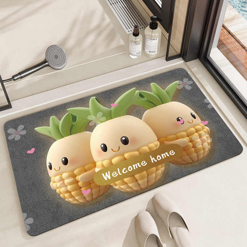 Whimsical Cabbage-Themed Welcome Mat Kalsten
