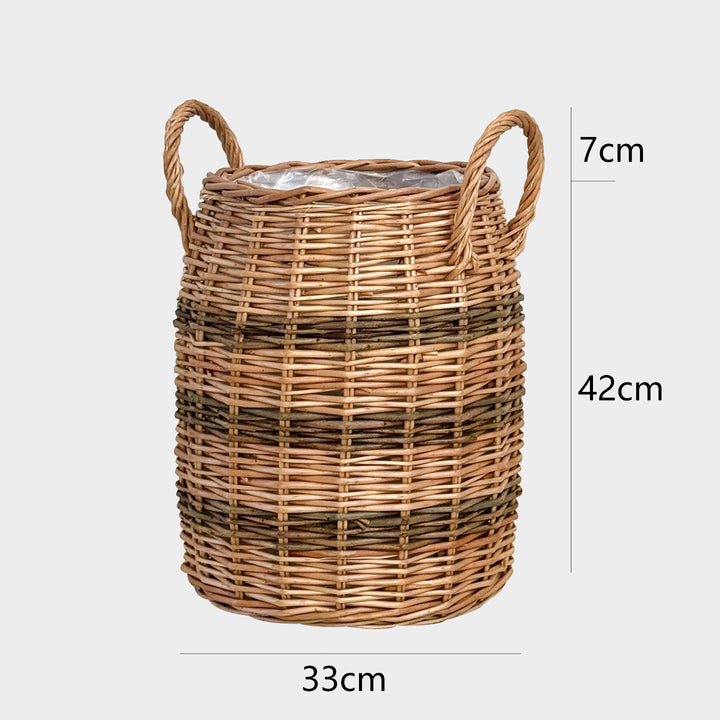 Handcrafted storage basket with natural fiber Kalsten