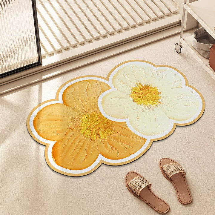 Flower-Shaped Plush Bath Mat Kalsten