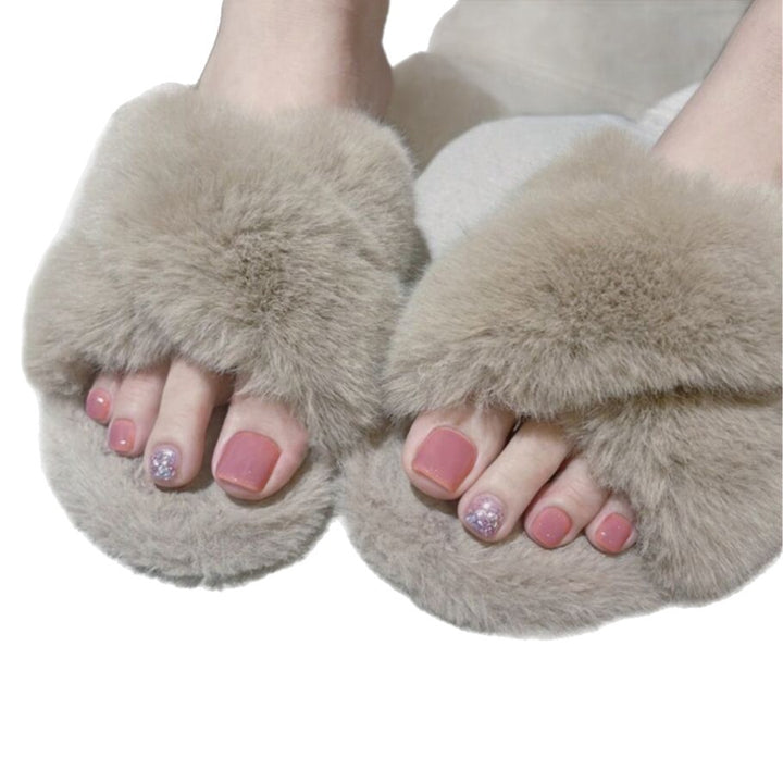 Plush Faux Fur Slide Slippers Kalsten