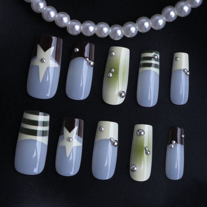 Elegant Artificial Nails with Decoration Kalsten