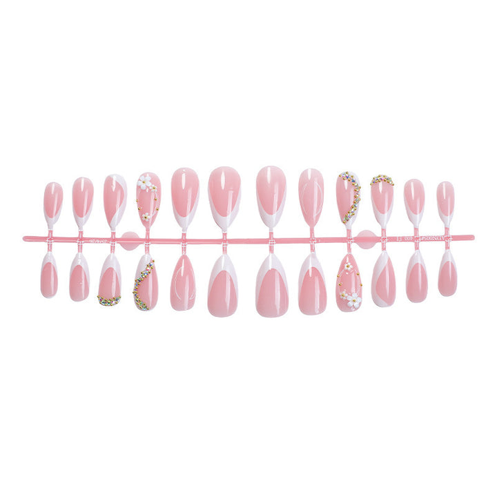 Elegant Floral Embellished Press-On Nails Kalsten