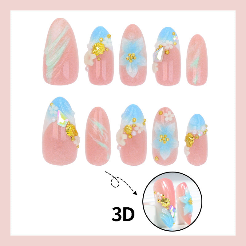 Artificial nail set with elaborate floral accents Kalsten