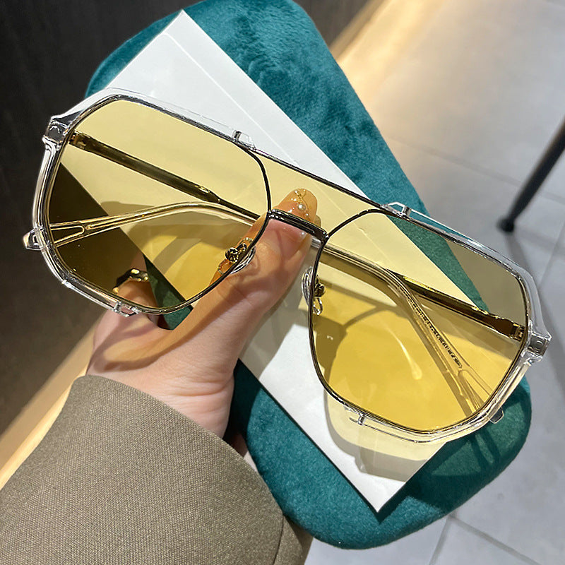 Ladies extravagant sunglasses in hexagonal design with transparent frame Kalsten