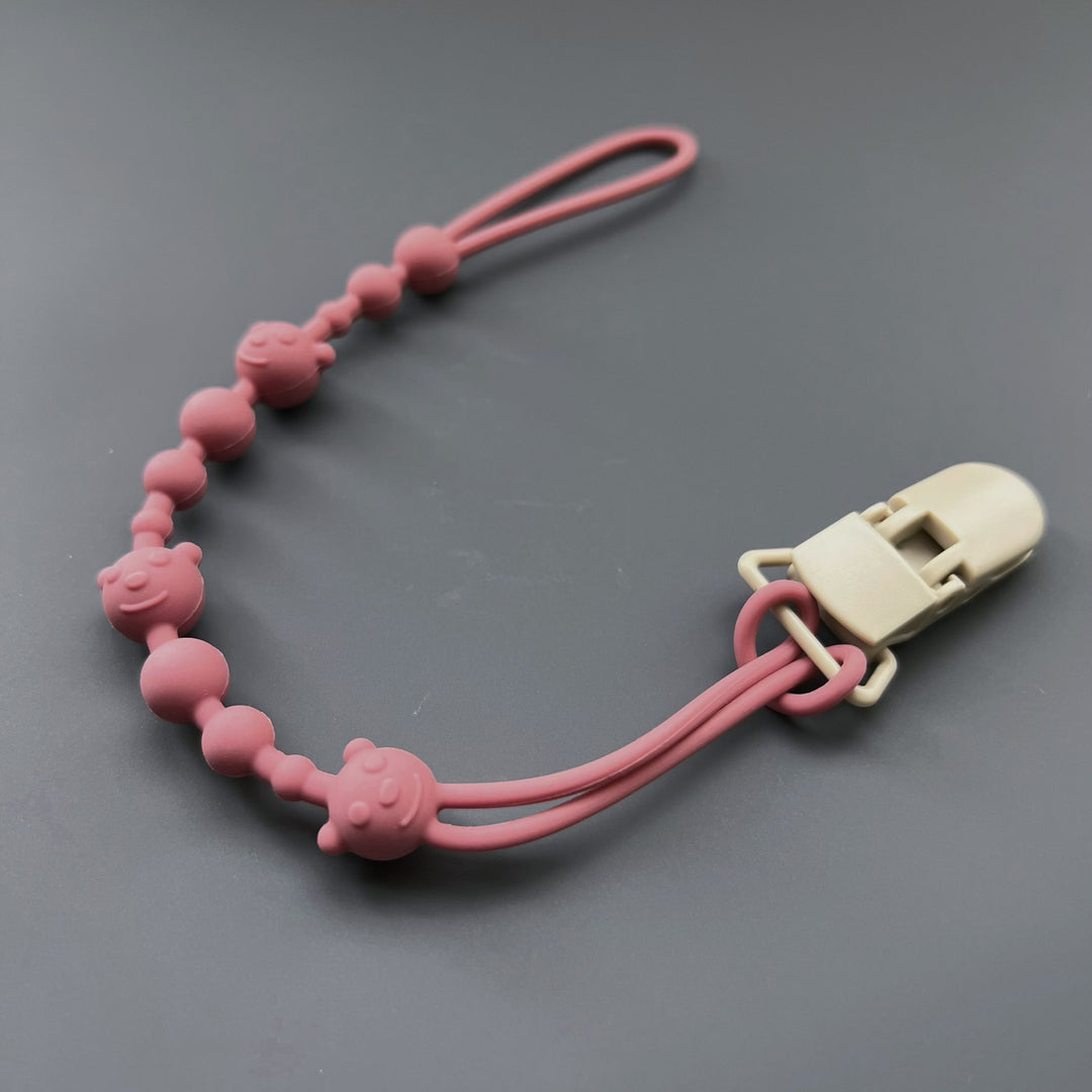Silicone Beaded Pacifier Clip with Safety Lock