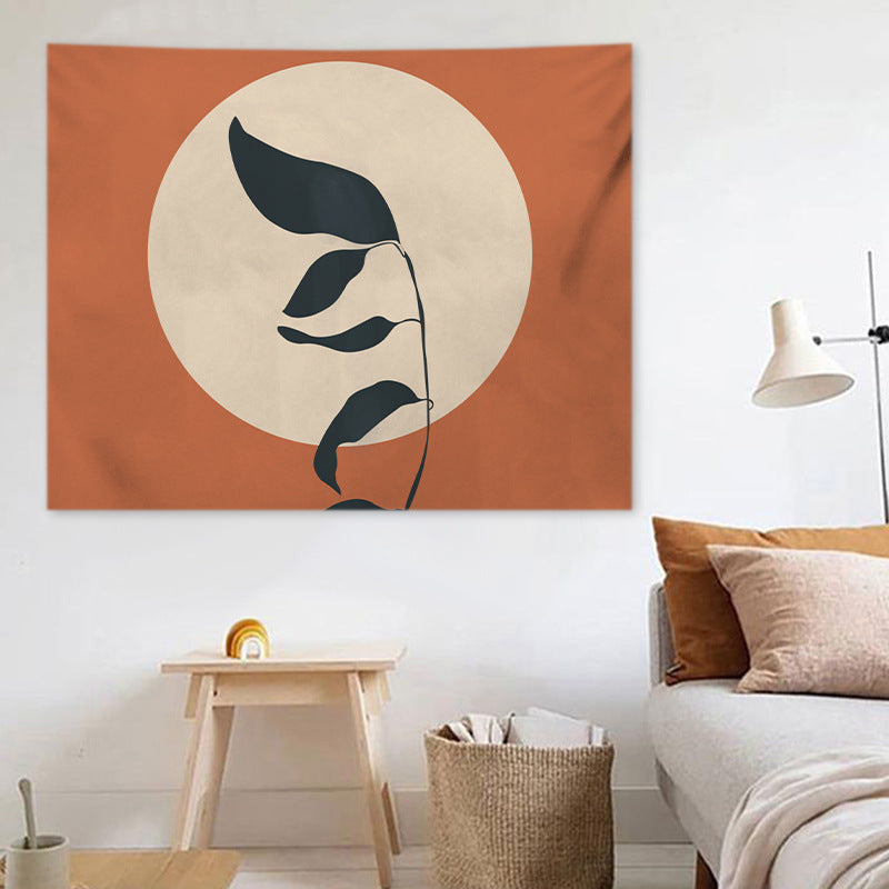 Tapestry with abstract botanical print and lightweight polyester fabric Kalsten