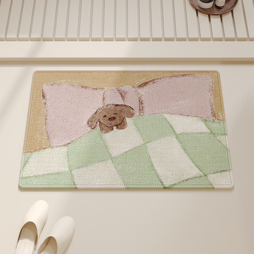 Playful Cat-Themed Bathroom Mat