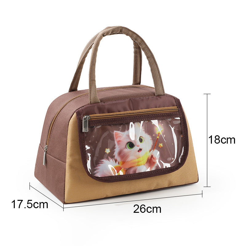 Cute Cat-Themed Insulated Lunch Carrier