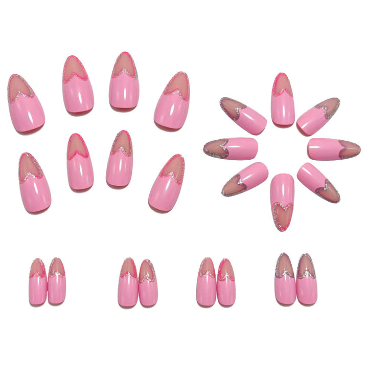 Art nails with heart design and glitter accents Kalsten