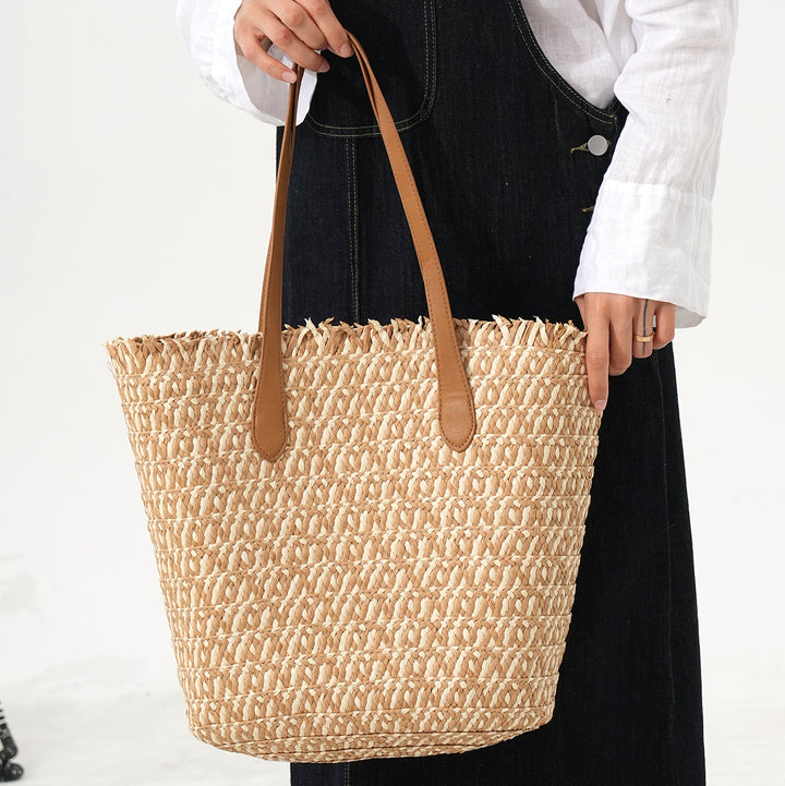 Designer Tote Bag Made of Woven Material with Modern Accents Kalsten