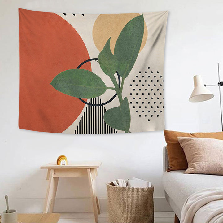 Tapestry with abstract botanical print and lightweight polyester fabric Kalsten