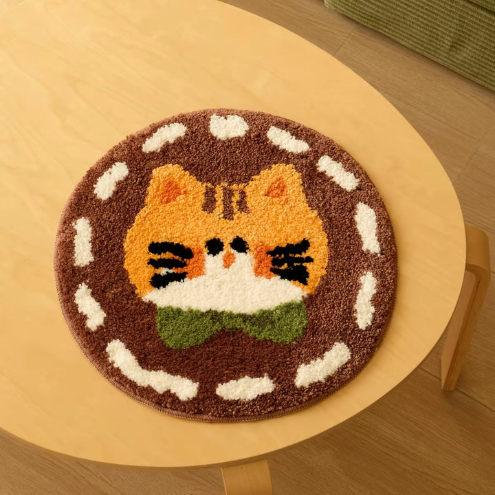 Cute Cat Face Plush Area Rug Kalsten
