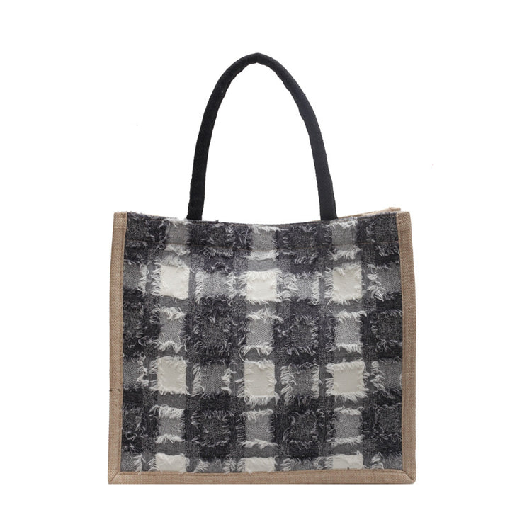 Casual Tartan Pattern Tote