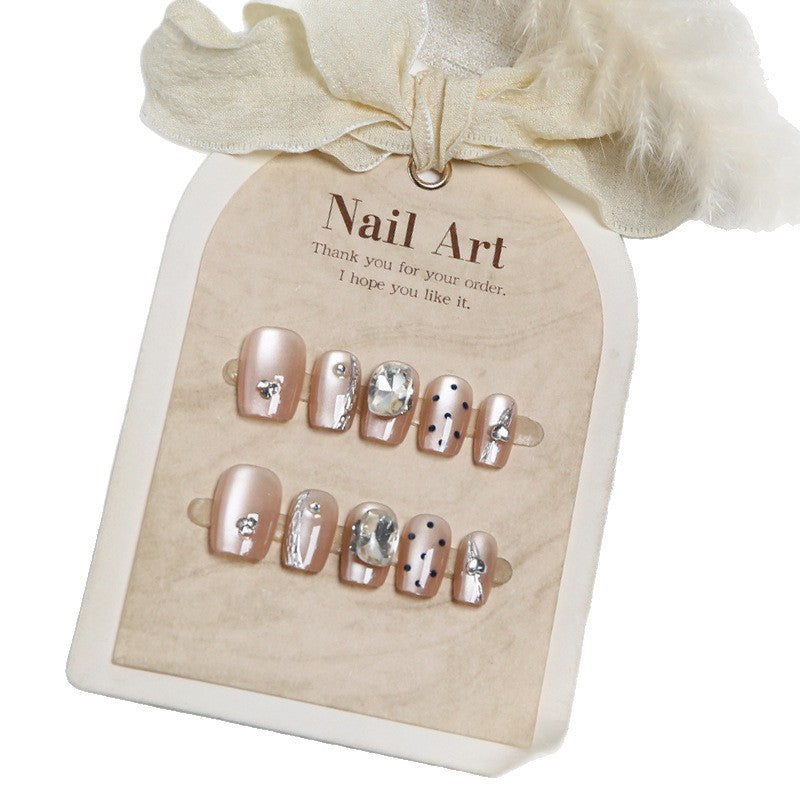 Decorative Rhinestone-Embellished Press-On Nail Set