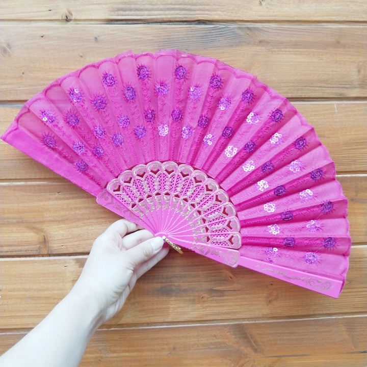 Women's high-quality lace fan with artistic floral motifs Kalsten