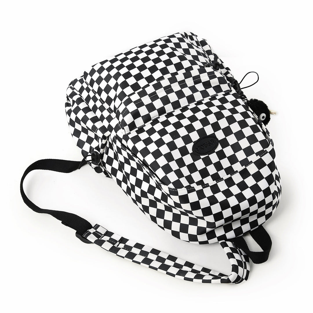 Checkerboard Print School Backpack Kalsten