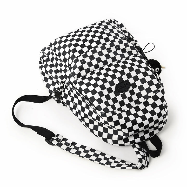 Checkerboard Print School Backpack Kalsten