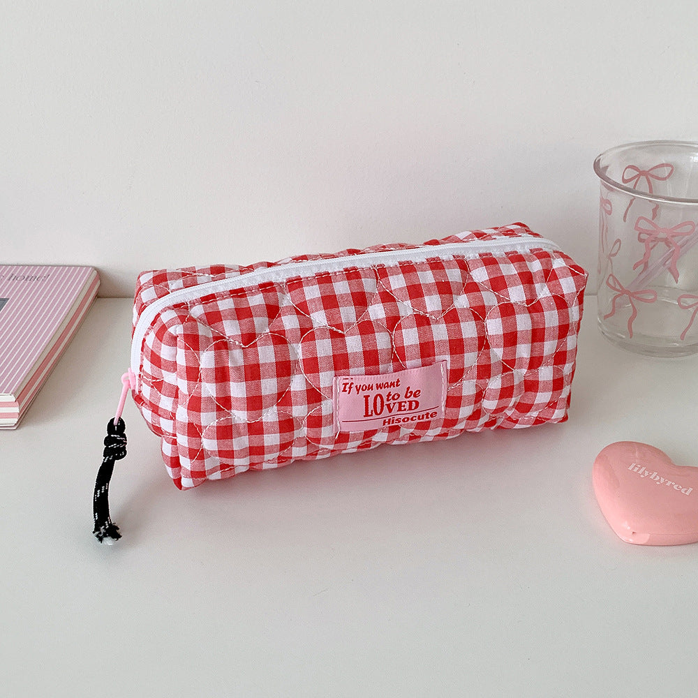Quilted Gingham Pencil Case Kalsten