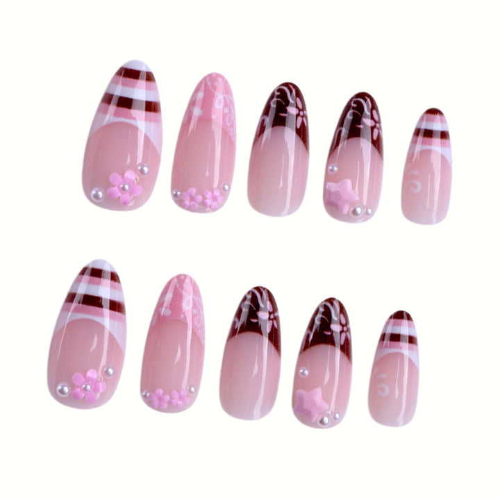 Artistic Floral Press-On Nail Enhancements Kalsten