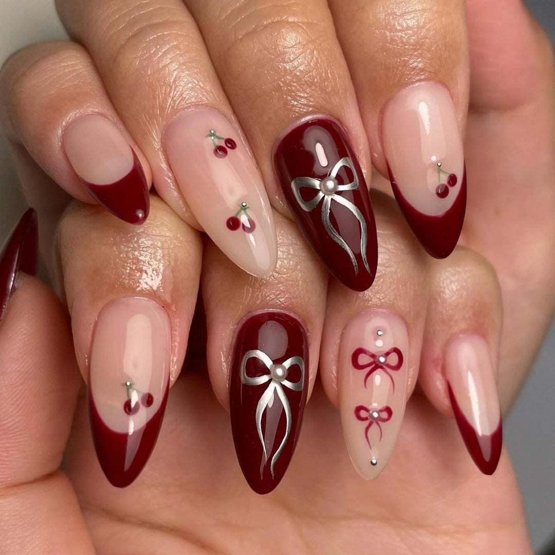 Glamorous stiletto nails with delicate accents Kalsten