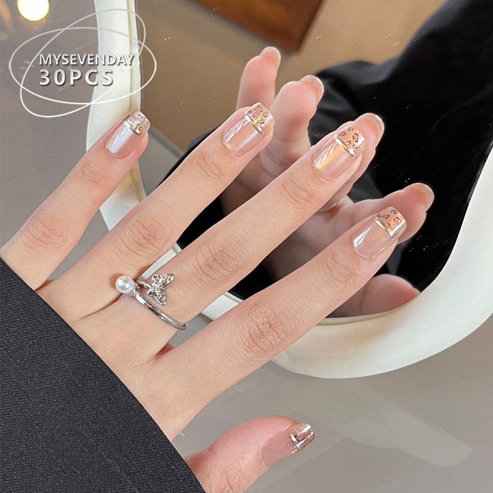 Elegant Rhinestone-Embellished Press-On Nail Set Kalsten