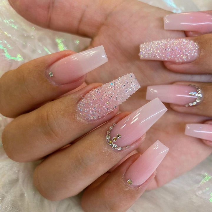 Artificial nail set with glitter and snowflake design Kalsten