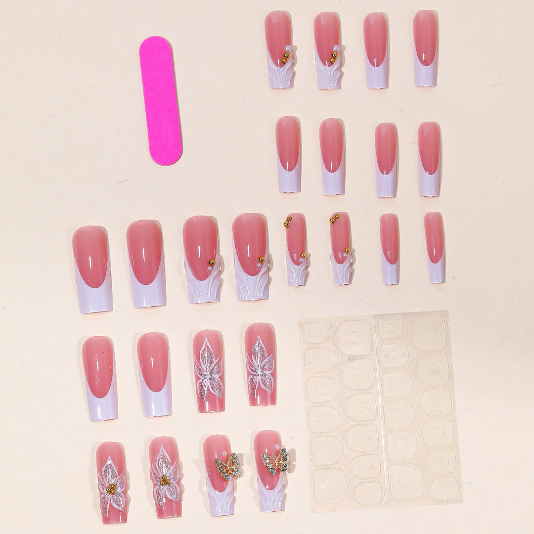 Elegant Floral Nail Art Extensions Kalsten