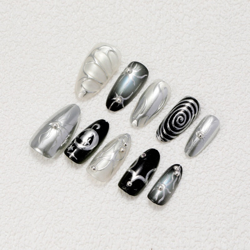 Artificial nails with metallic effects and complex designs Kalsten