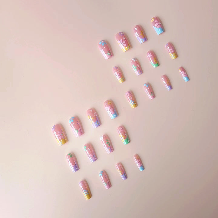 Artificial nail tips with floral designs Kalsten