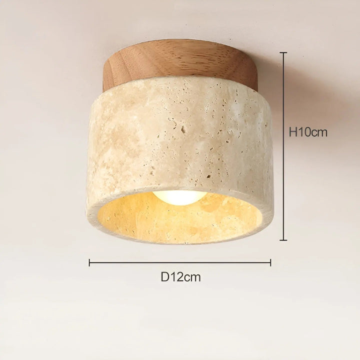LumiZen Luxe - Japanese Inspired LED Ambient Light with Travertine and Wood Kalsten