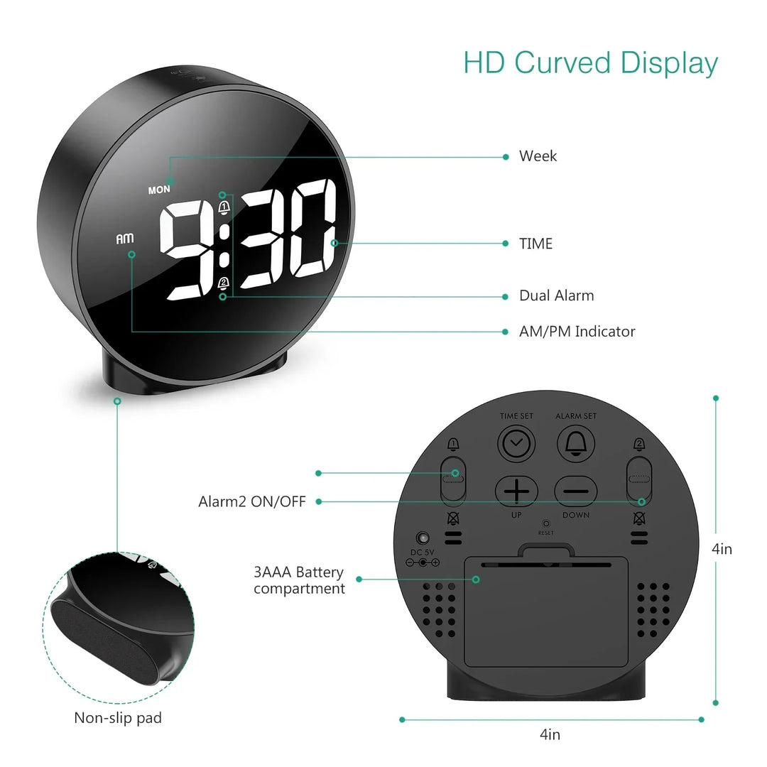 Compact LED Digital Table Clock – Modern Design with USB Connection | Kalsten
