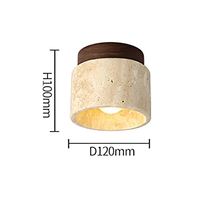 LumiZen Luxe - Japanese Inspired LED Ambient Light with Travertine and Wood Kalsten