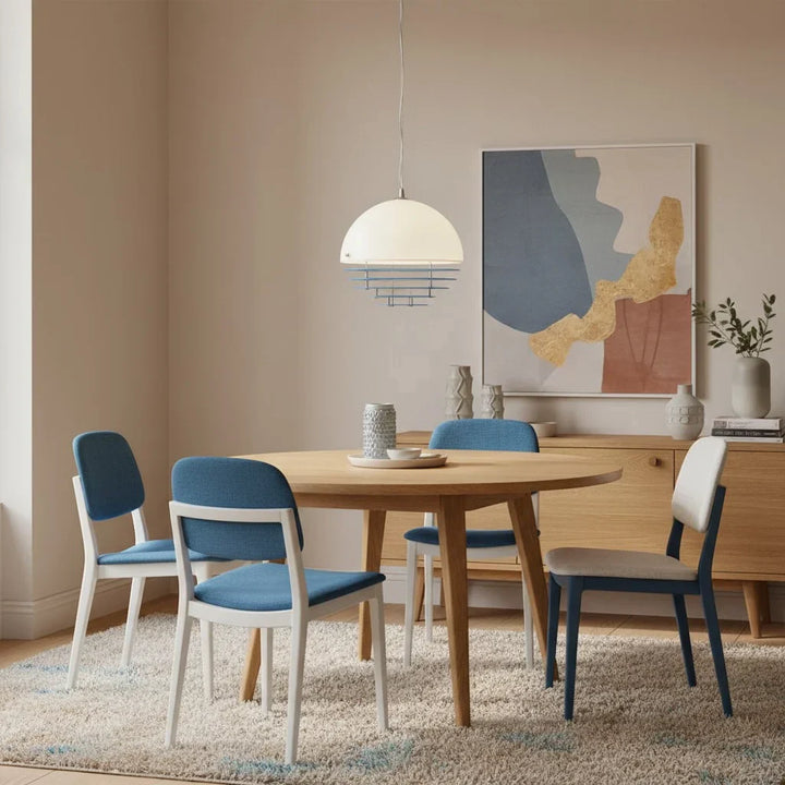 Pendant Light Glass Dome 12 in White Orange Klein Blue Dining Room Living Area Ambient Lighting Artistic Modern | Kalsten