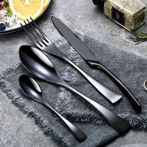 Onyx Jet Black Silverware Set | Kalsten