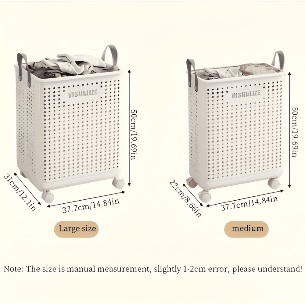 RollEase Foldable Laundry Basket – With Wheels, Compact & Durable for Easy Transport | Kalsten