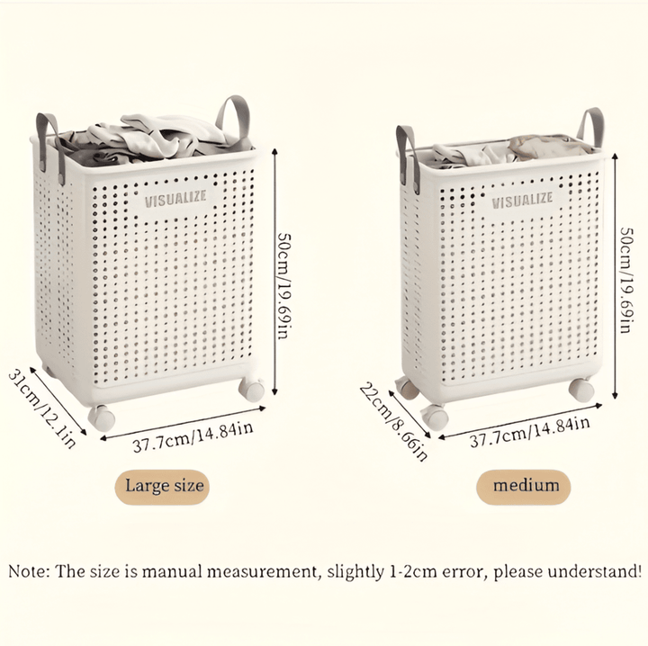 Kalsten | RollEase Foldable Laundry Basket – With Wheels, Compact & Durable for Easy Transport
